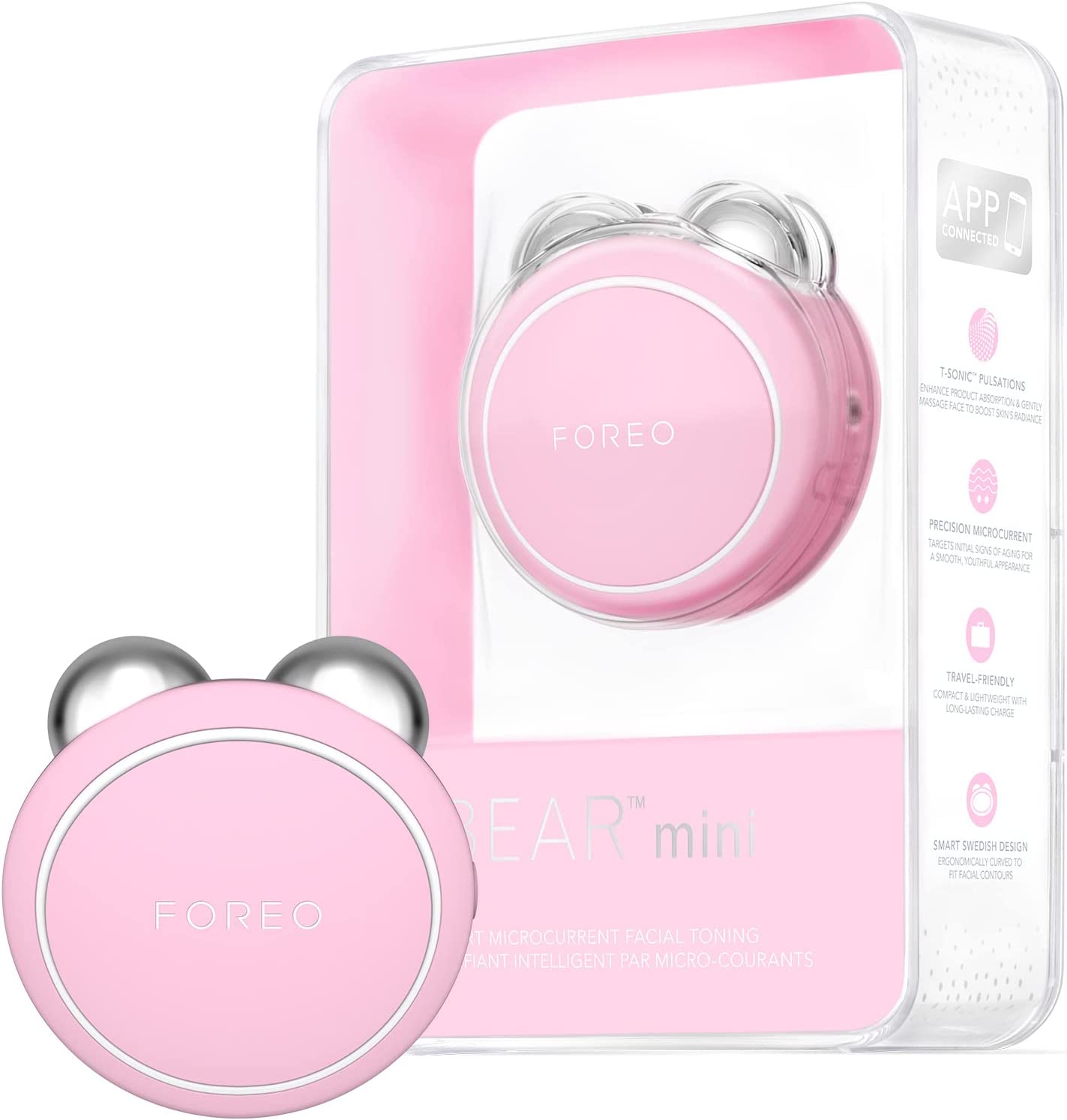 Bild von Foreo Bear Mini Targeted Microcurrent Face Lift Device | Double Chin Reducer | Face Sculptor & Jaw Excerciser | Immediately Visible Non-Invasive Face Lift | Pearl Pink