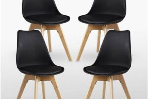 Bild von Lorenzo Retro Chairs – Black – Set of 4