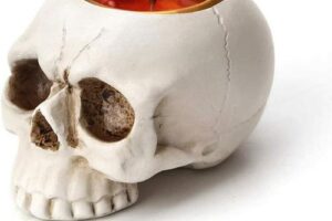 Bild von 1 pcs Skeleton Skull Candlestick Holder Halloween Home Party Decorative Resin Skeleton Candle
