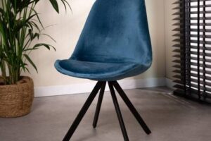 Bild von Furnwise Industrial Dining chair Daisy velvet Blue
