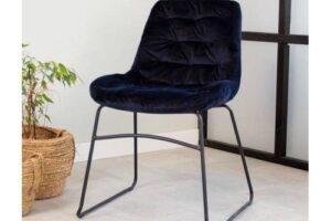 Bild von Furnwise Industrial Dining chair Lenn velvet Blue