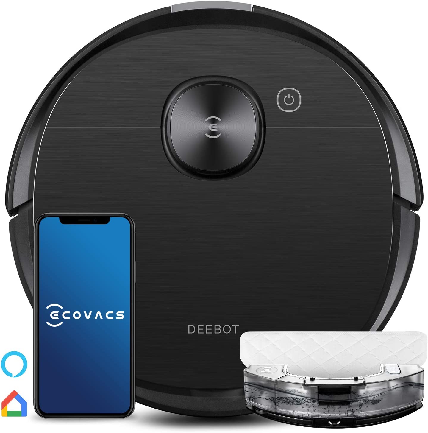 Bild von Ecovacs DEEBOT OZMO T8 AIVI Robot Vacuum Cleaner with Mop (Smart AIVI Object Recognition, Advanced dToF Laser Detection, On-demand Video Manager, OZMO™ Pro Oscillating Mopping System, 180min Run-Time)