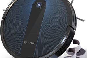 Produktbild von Coredy R650 Robot Vacuum Cleaner, Boost Intellect, 1600Pa Power Suction, Boundary Strip Included, Ultra Slim, Quiet, Self-Charging Robotic Vacuum, Cleans Pet Hair, Hard Floors and Carpets