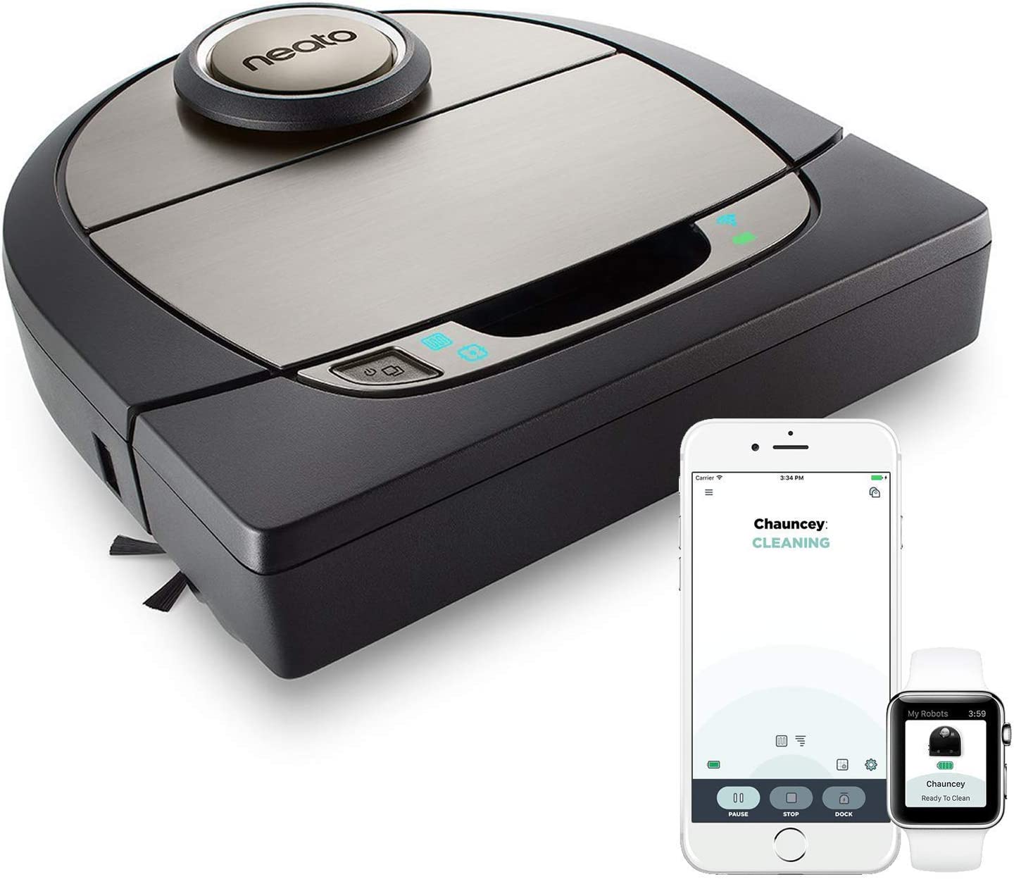 Bild von Neato Robotics D7 Intelligent Robot Vacuum – Compatible with Alexa – Robot Vacuum Cleaner with Charging Station, Wi-Fi and App