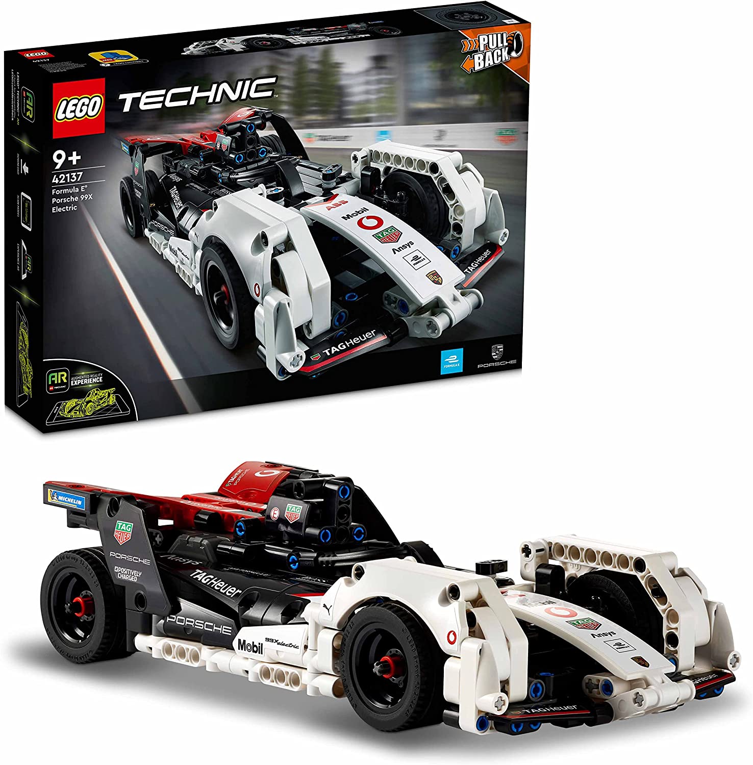 Bild von LEGO 42137 Technic Formula E Porsche 99X Electric, Pull Back Toy Racing Car Model Building Kit with Immersive AR App Play, Gifts for Boys & Girls