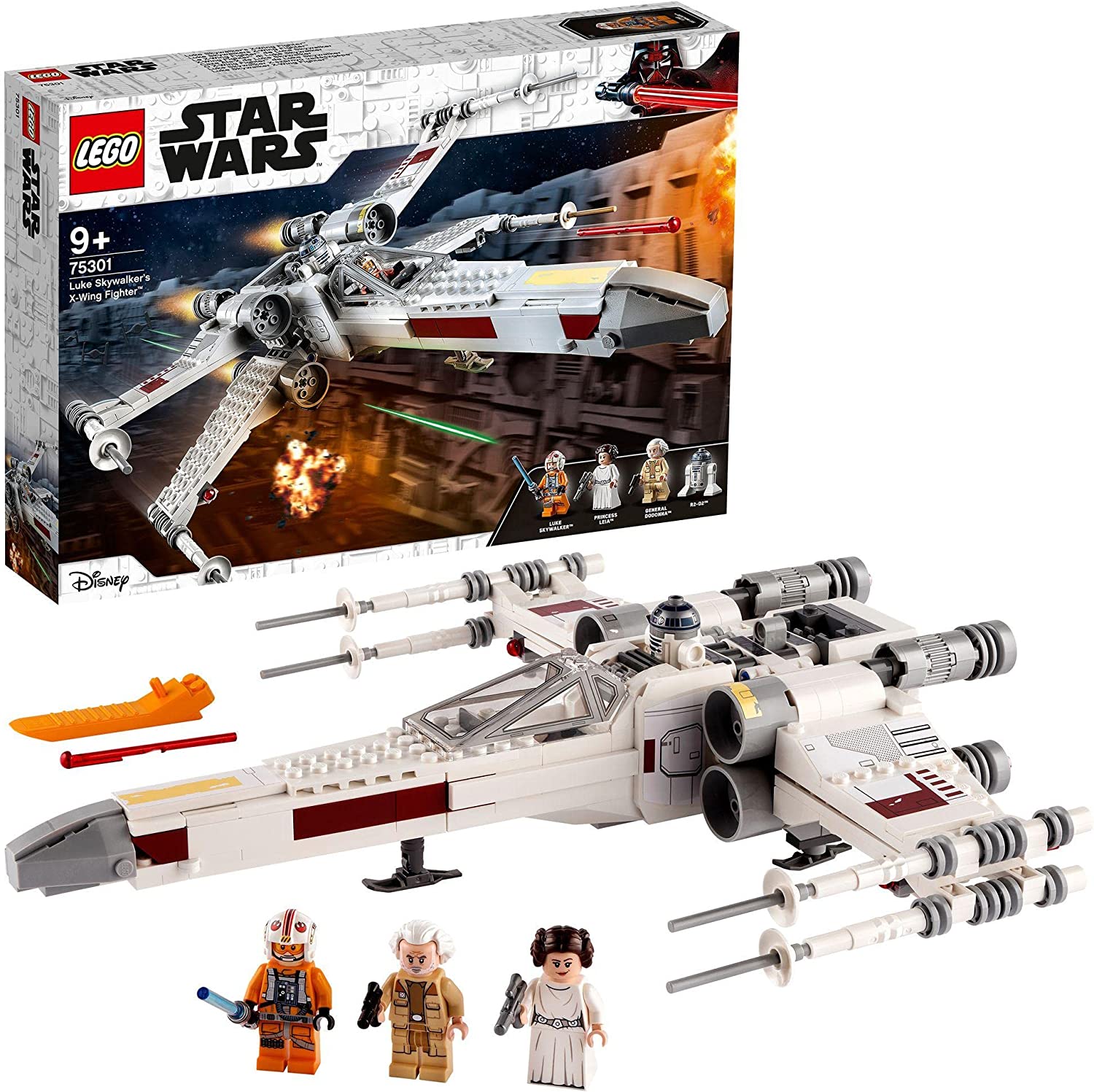 Bild von LEGO 75301 Star Wars Luke Skywalker’s X-Wing Fighter Building Toy, Gifts for Boys & Girls with Princess Leia Minifigure and R2-D2 Droid Figure