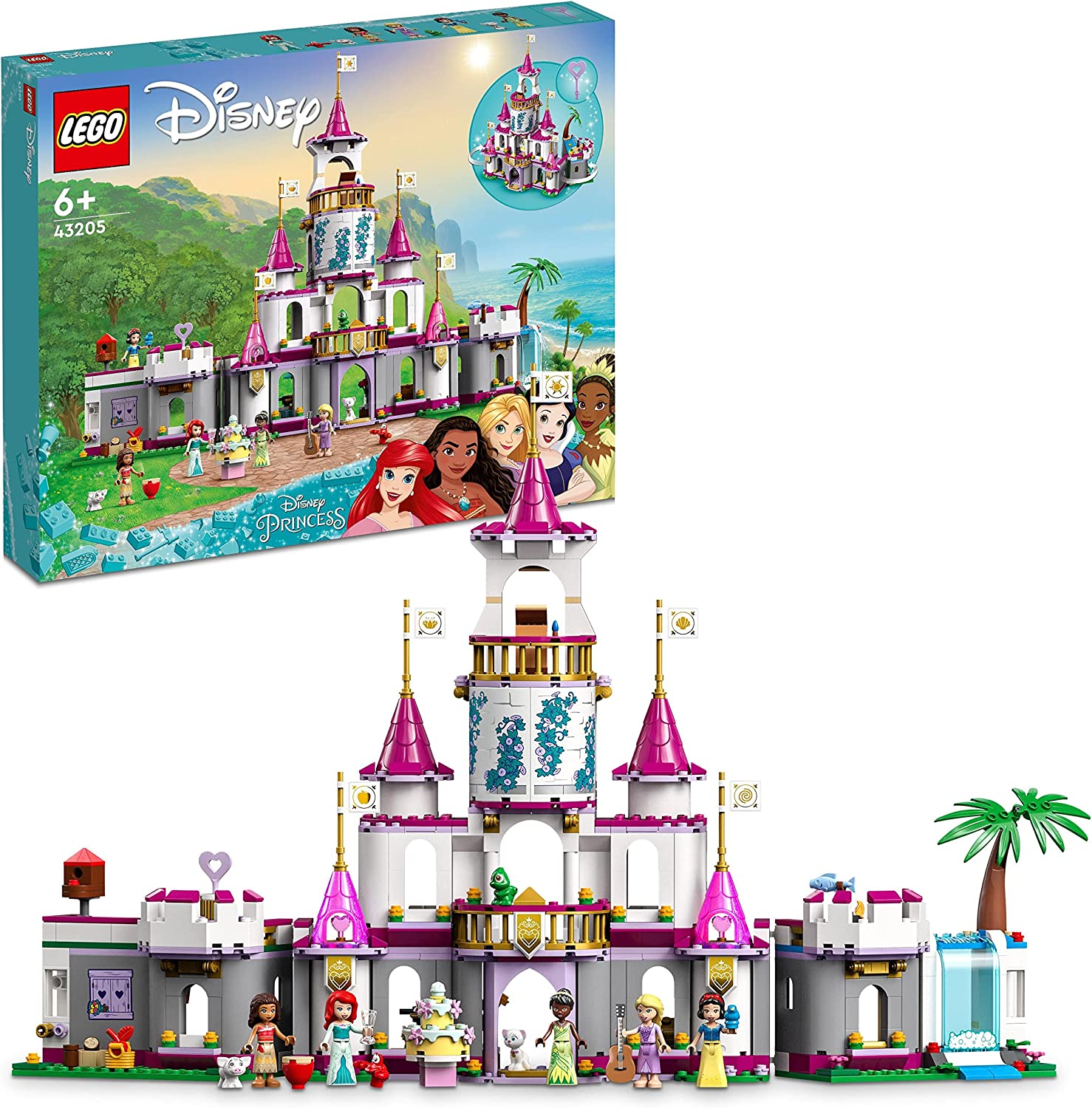 Bild von LEGO 43205 Disney Princess Ultimate Adventure Castle Building Toy with 5 Princess Mini-Dolls Including Ariel, Rapunzel and Snow White, Girls & Boys Gifts