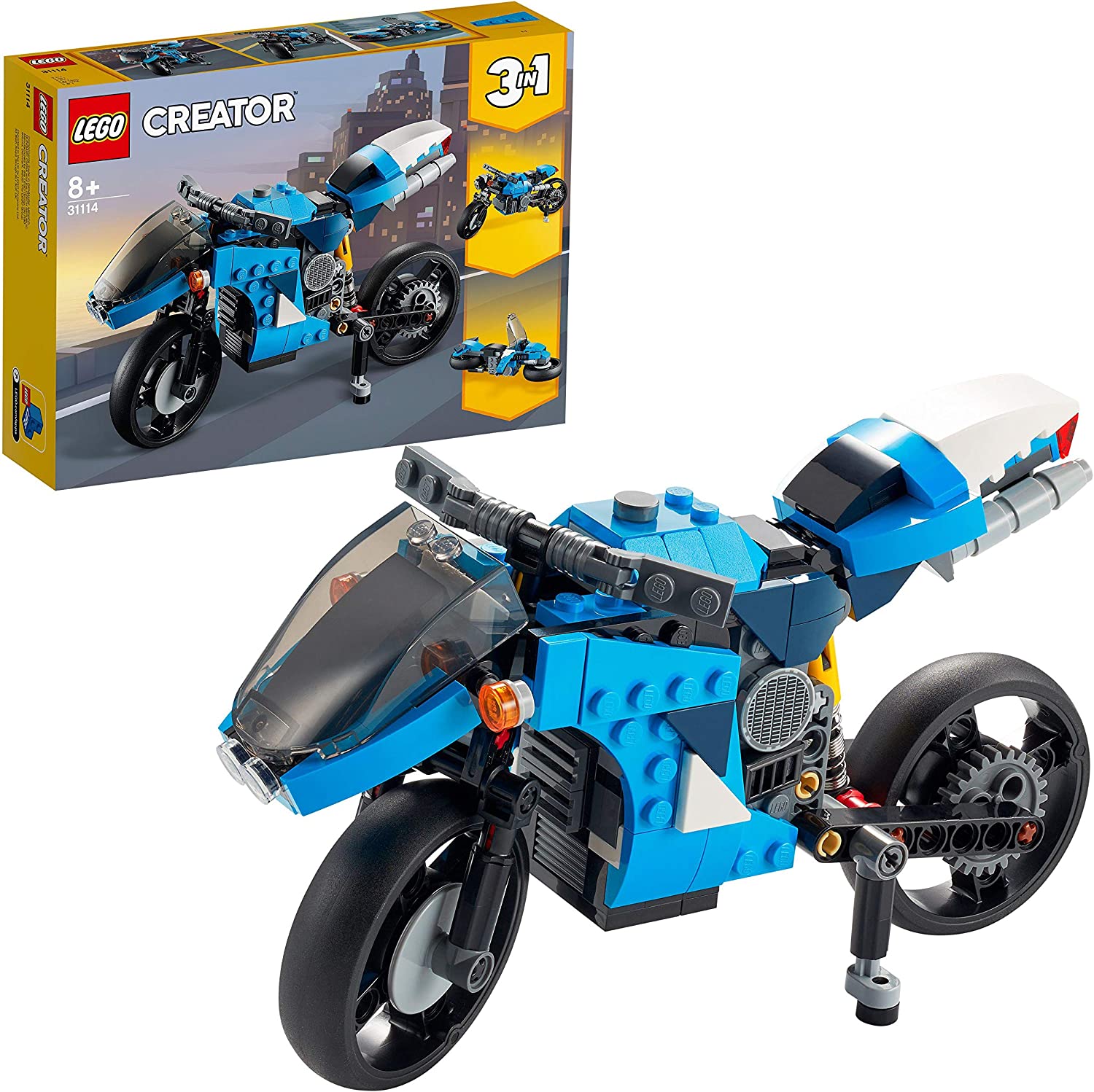 Bild von LEGO 31114 Creator 3 in 1 Superbike Toy Motorbike to Classic Bike to Hoverbike Vehicle Building Toys, Gifts for 8 Plus year Old Boys & Girls