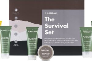 Produktbild von ManCave Survival Gift Set, 6 Natural Grooming Essentials, For Men – Vegan