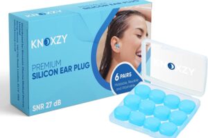 Bild von Knoxzy Silicone Ear Plugs for Sleeping Re-Usable Waterproof, SNR = 27dB Noise Cancelling Premium Moldable Ear Plugs for Sleeping, Travelling, Studying Noise Reduction