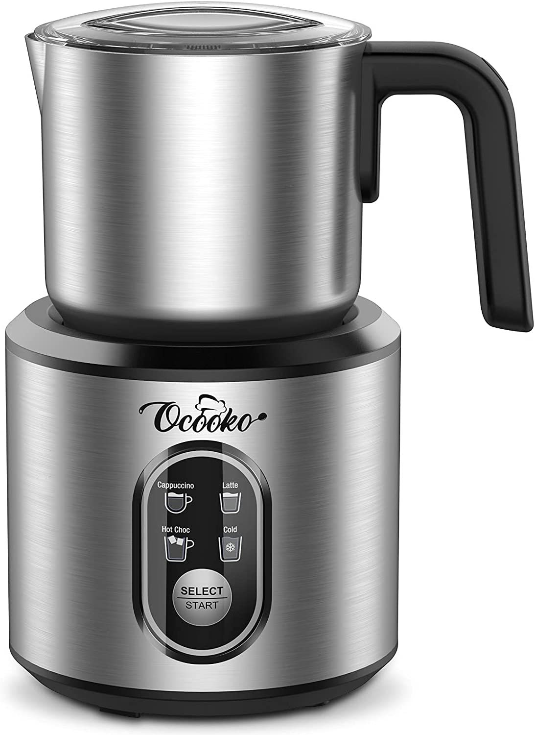 Bild von Detachable Electric Milk Frother Machine – 700ML Stainless Steel Milk Steamer with Hot & Cold Functionality – Induction Milk Frother for Coffee Chocolate [Energy Class A+++]