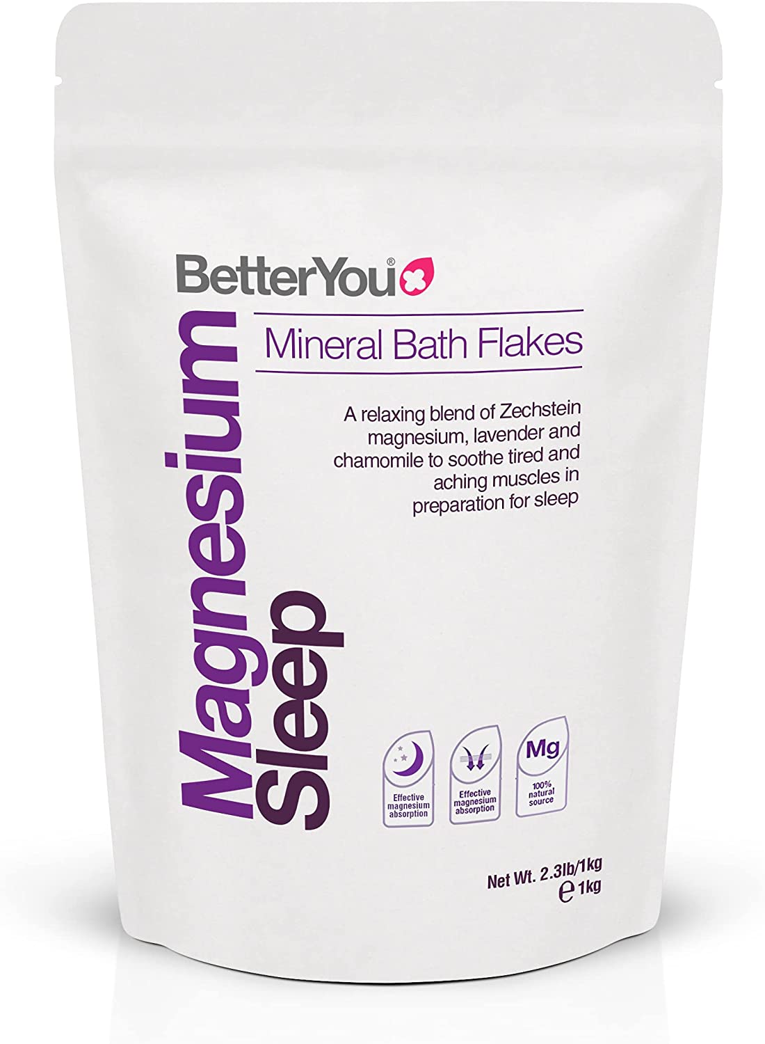 Bild von BetterYou Magnesium Sleep Mineral Bath Flakes | Zechstein Magnesium Infused with Lavender & Chamomile to Soothe Aching Muscles | Relaxing Essential Oils for Deep Sleep | 1kg