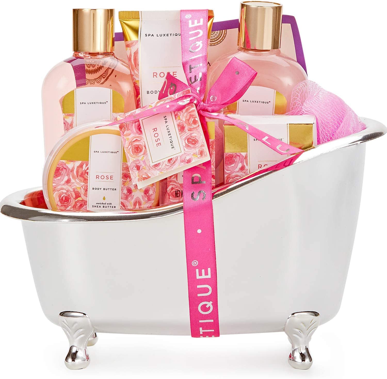 Bild von Spa Luxetique Spa Gift Set, Pamper Gifts for Women, 8pcs Rose Bath Gift Set with Body Lotion, Body Butter, Bath Bombs, Bath Gift Sets for Women, Gifts for Her, Birthday Gifts for Mum, Christmas Gifts