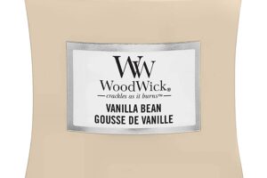 Bild von Woodwick Medium Hourglass Scented Candle | Vanilla Bean | with Crackling Wick | Burn Time: Up to 60 Hours, Vanilla Bean