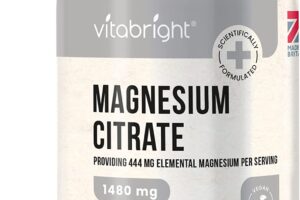 Produktbild von Magnesium Citrate – 1480mg High Strength – 240 Capsules (4 Month Supply) – Vegan Premium Magnesium Capsules – Providing 444mg Elemental Magnesium Supplement – Made in UK by VitaBright