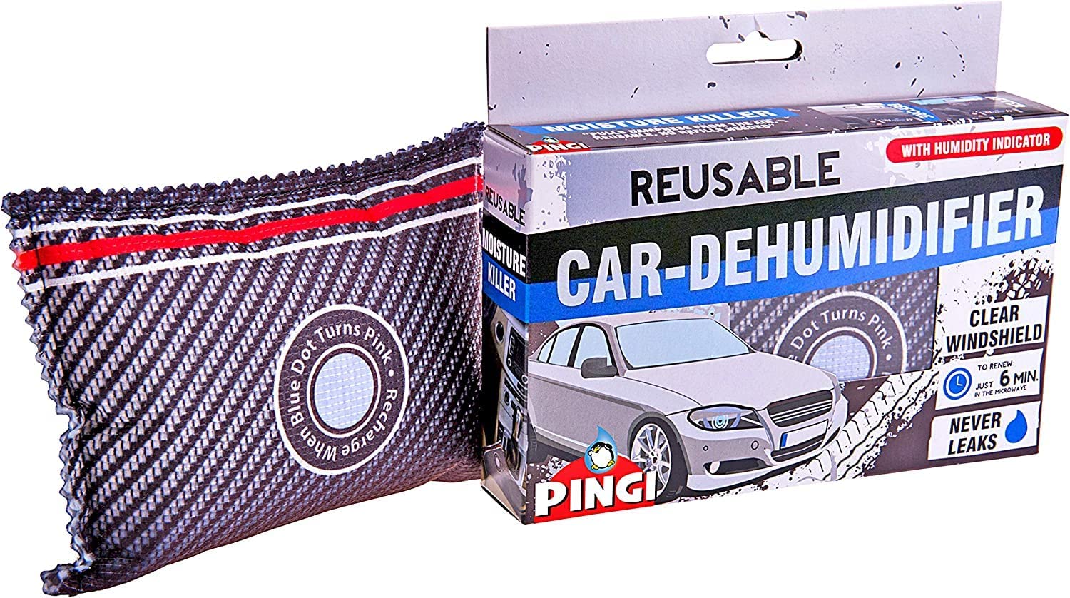 Bild von Pingi Dehumidifier Car And Home LV-A300 – Absorbs Moisture Condensation Damp Keeping Windscreens Clear – One Reusable 299 g Bag