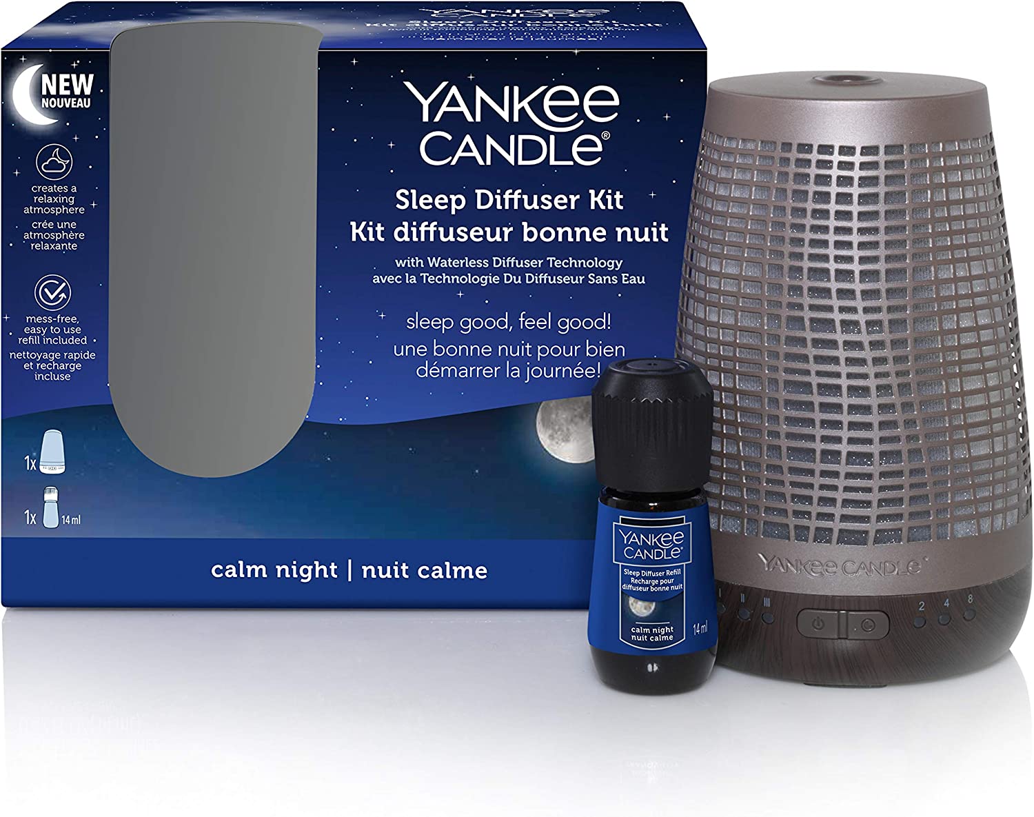 Bild von Yankee Candle Sleep Diffuser Starter Kit | Bronze | Calm Night Electric Fragrance Diffuser Refill | Up to 30 Nights of Fragrance | UK Plug