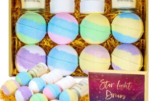 Bild von Spa Luxetique Bath Bombs Gift Sets-16Pcs Bubble Bath Set for Her with Bath Bombs, Aromatherapy Shower Steamers, Scented Candles, Spa Gift Set for Women Men, Christmas Gifts for Her, Mum Gifts