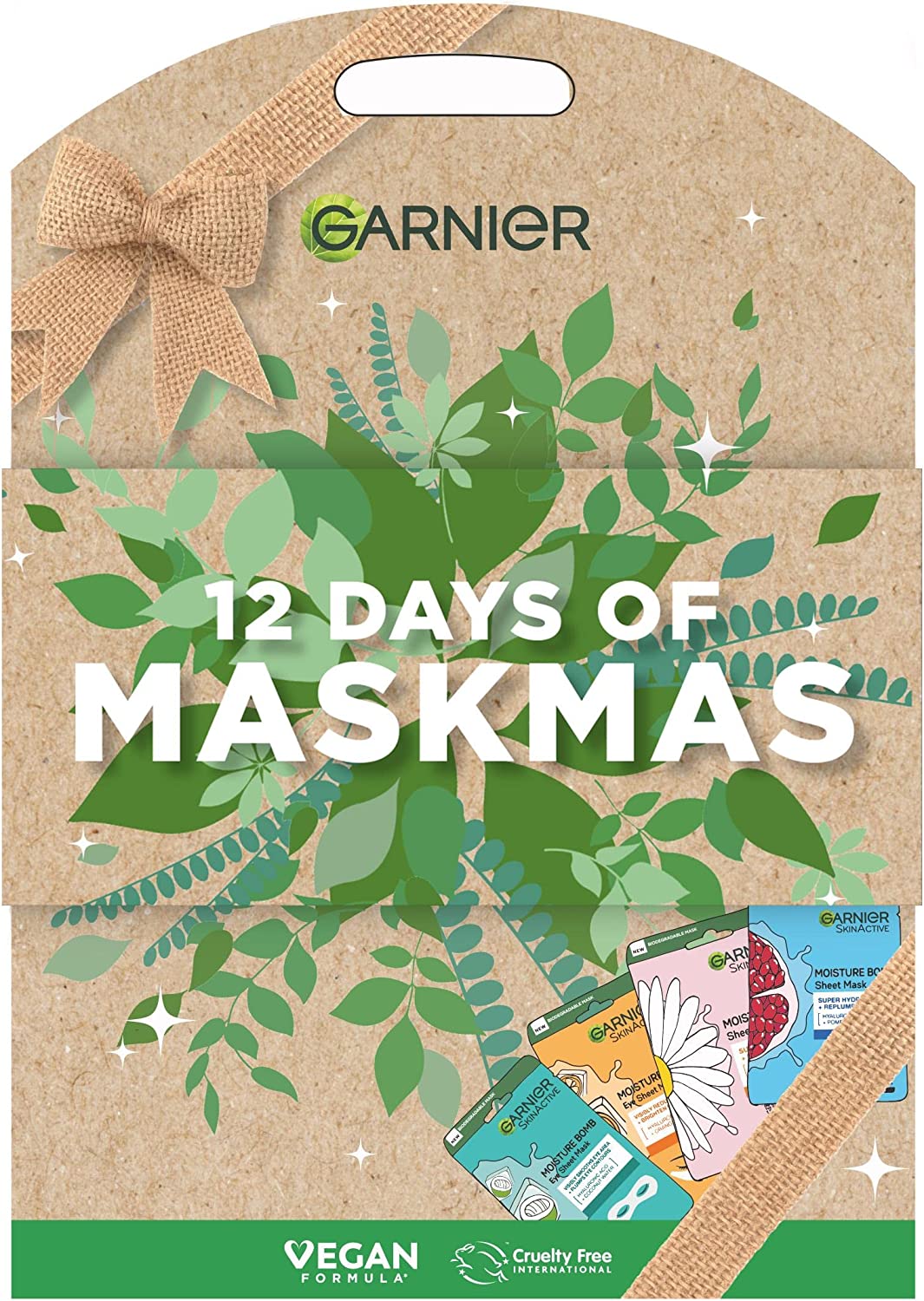 Bild von Garnier 12 Days Of Maskmas Advent Calendar, Sheet Mask Collection Of Face, Eyes and Lip Masks, Perfect Beauty Gift Set and Christmas Advent Calendar