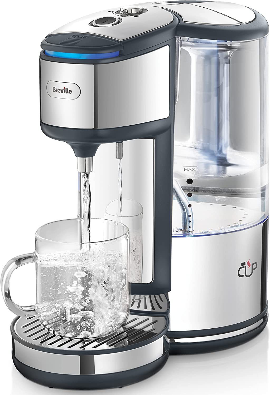 Bild von Breville BRITA HotCup Hot Water Dispenser | With integrated water filter | 3kW Fast Boil & Variable Dispense | 1.8L | Energy-efficient use | Stainless Steel [VKJ367] [Energy Class A]