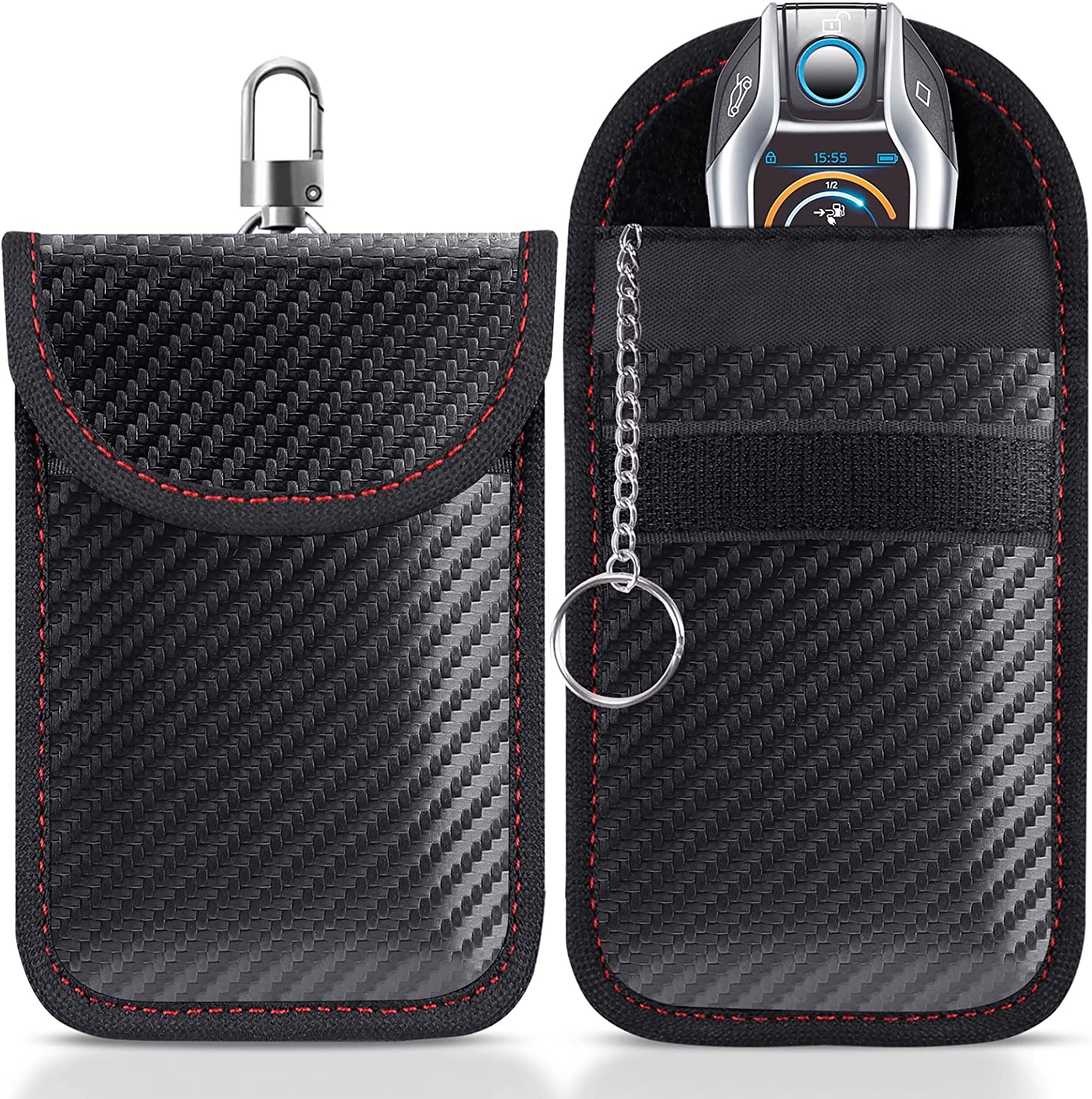 Bild von Faraday Pouch for car Keys,2 Pack Faraday Bag | Car Key Signal Blocking Pouch | Keyless Entry Car Keys Case | RFID Blocker Bag for Car Security | Anti-Theft Remote Entry Keyless Protect