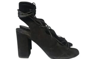 Bild von Saint Laurent Vintage , Pre-owned Suede sandals ,Black female, Sizes: 4 1/2 UK