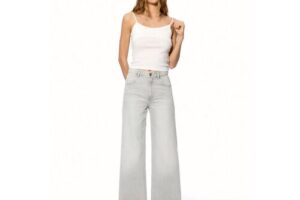 Bild von Pull&Bear High-Waist Wide-Leg Jeans (Size: 10) Grey female