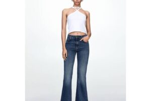 Bild von Pull&Bear Flared High-Waist Skinny Jeans (Size: 6) Dark blue female