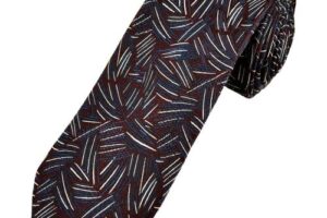 Bild von Luxury Burgundy, Navy & Silver Patterned Men's Silk Tie