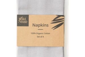 Bild von Wild & Stone Organic Cotton Napkins – Set of 4 – Dove Grey