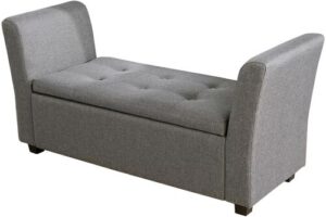 Bild von Furniture Dealz Ottoman Window Seat – Charcoal, Grey, Blush Or Grey Velvet   Wowcher