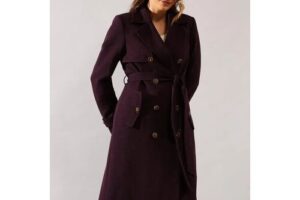 Produktbild von Wallis Womens Twill Trench Coat – Berry – Size: 12