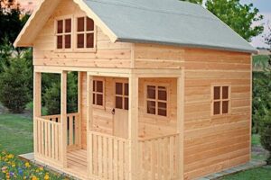 Produktbild von 8′ x 9′ Shire Lodge Kids Wooden Playhouse (2.39m x 2.69m)