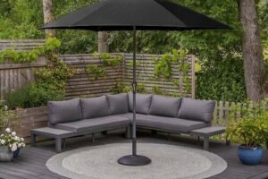 Produktbild von Harbour Lifestyle Triton 3m Round Aluminium Parasol in Black