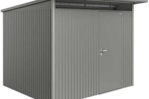 Produktbild von 8×8 Biohort AvantGarde A6 Metal Shed – Single Door – Metallic Quartz Grey