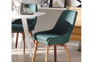 Bild von George Oliver Rozzer Upholstered Dining Chair Green 82cm H X 49cm W X 58cm D