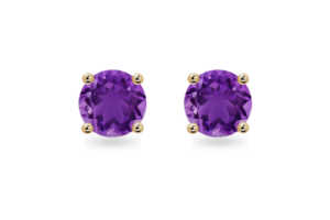 Produktbild von Margot Fox Forever Classic Amethyst Solitaire Gold Stud Earrings – female