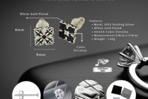 Produktbild von GameChanger Asso T/A 50 Shade of Lust Sterling Silver Apotie Black Cléo Blossom Clover Stud Earrings   Wowcher