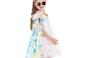 Bild von Shenzhen Yutuo Technology Co., Ltd. Womens Black Magical Mermaid Princess Dress-Up Cape Kit   Wowcher