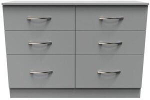 Bild von Ready Assembled 2 U Hampshire 6 Drawer Wide Chest (Ready Assembled) Dark Grey One Size