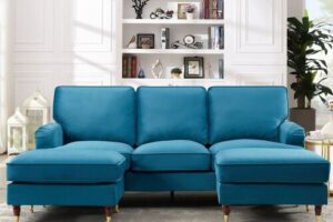 Bild von Rosdorf Park Naytahwaush Modular Corner Sofa Teal 91cm H X 218cm W X 155cm D