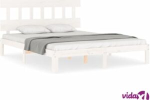 Bild von vidaXL Bed Frame without Mattress White 160×200 cm Solid Wood Pine