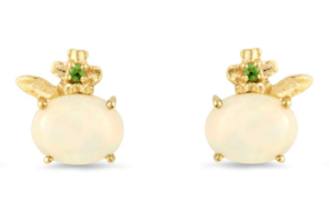 Bild von Margot Fox Demeter’s Sympathy Ethiopian Opal & Tsavorite Floral Stud Earrings – female