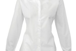 Bild von Premier Womens/ladies Poplin Long-Sleeved Blouse (White) – Size 30 Uk