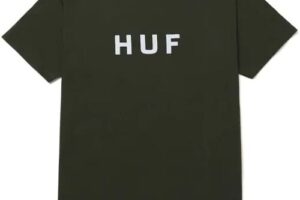 Bild von HUF Essentials OG Logo T-Shirt (Forest Green)  – Green;White – Size: Medium