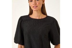 Bild von Roman Broderie Puff Sleeve Top 18 female