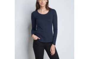 Produktbild von Lavender Hill Long Sleeve Scoop Neck Cotton Modal Blend T-shirt Navy XXL Women’s