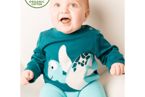 Bild von Blade & Rose UK Blade & Rose WWF Organic Sea Turtle Top 0-6 Months Blue 0-6 Months